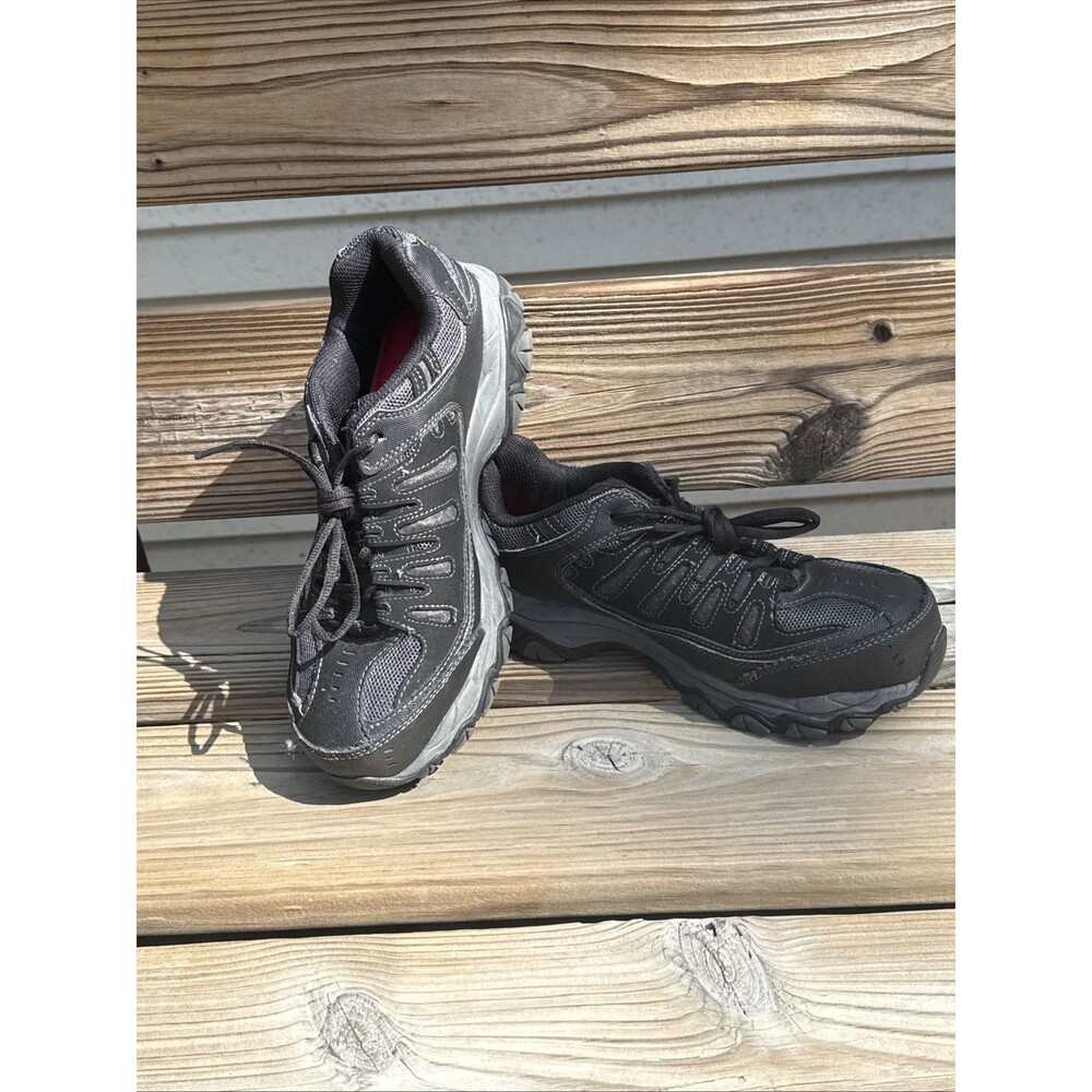 Skechers Men Cankton Steel Toe Construction Shoe 77055 Black/Charcoal Size 9
